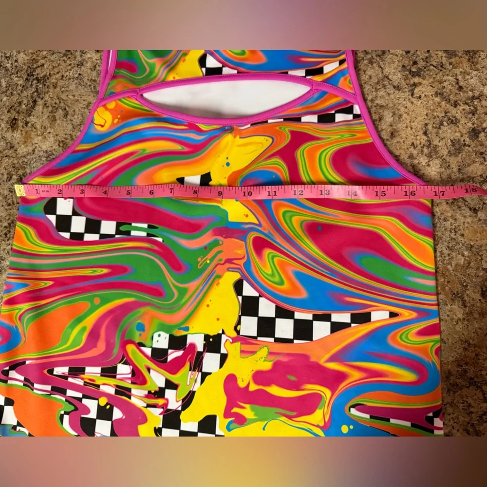 Peloton X Brittany Allen Women's Colorful Cut Out Tank Top Small - Picture 5 of 5